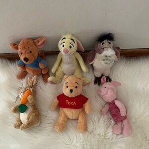 Disney Winnie the Pooh and Friends Plush Set - Red, Pink, Brown